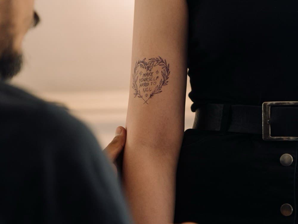 Close-up of a tattoo on a person's arm